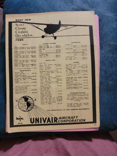 UNIVAR AIRCRAFT CORPORATION FLYER AVIATION MANUAL