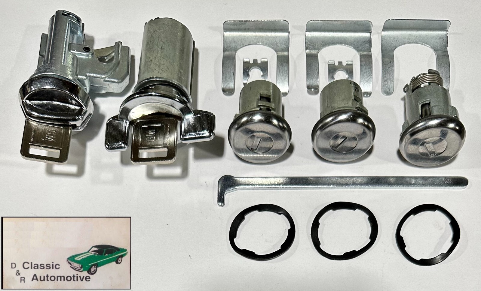 1969-78 Nova Lock Set Complete Door Trunk Ignition Glove Box 16pc Kit 2 GM Keys