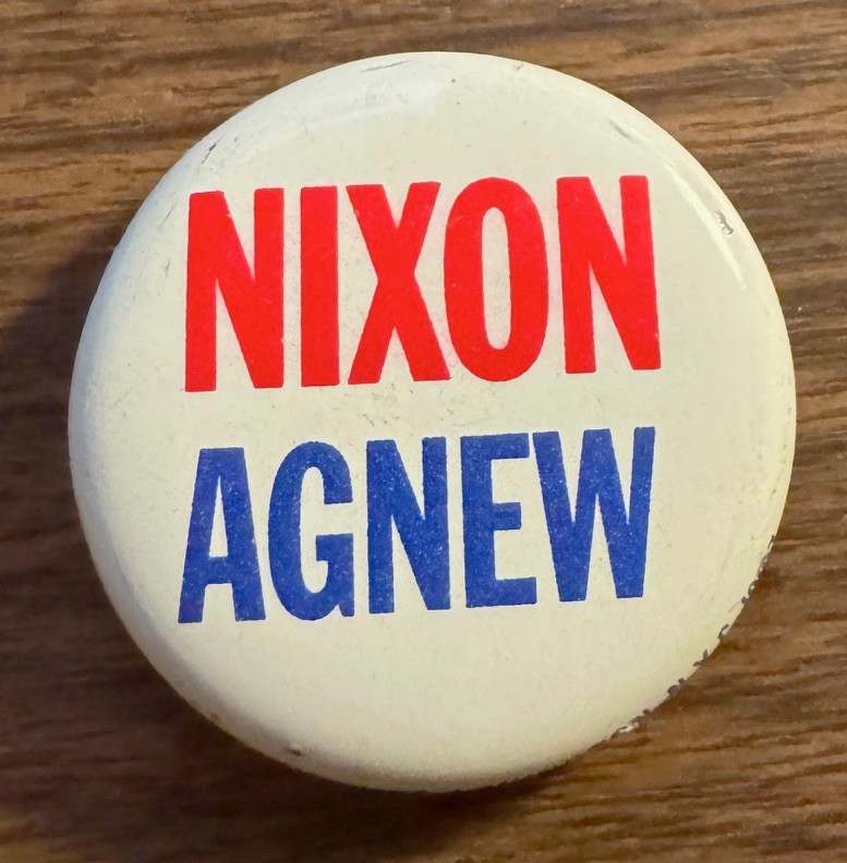 Vintage Nixon Agnew Campaign Button - 1 1/2"