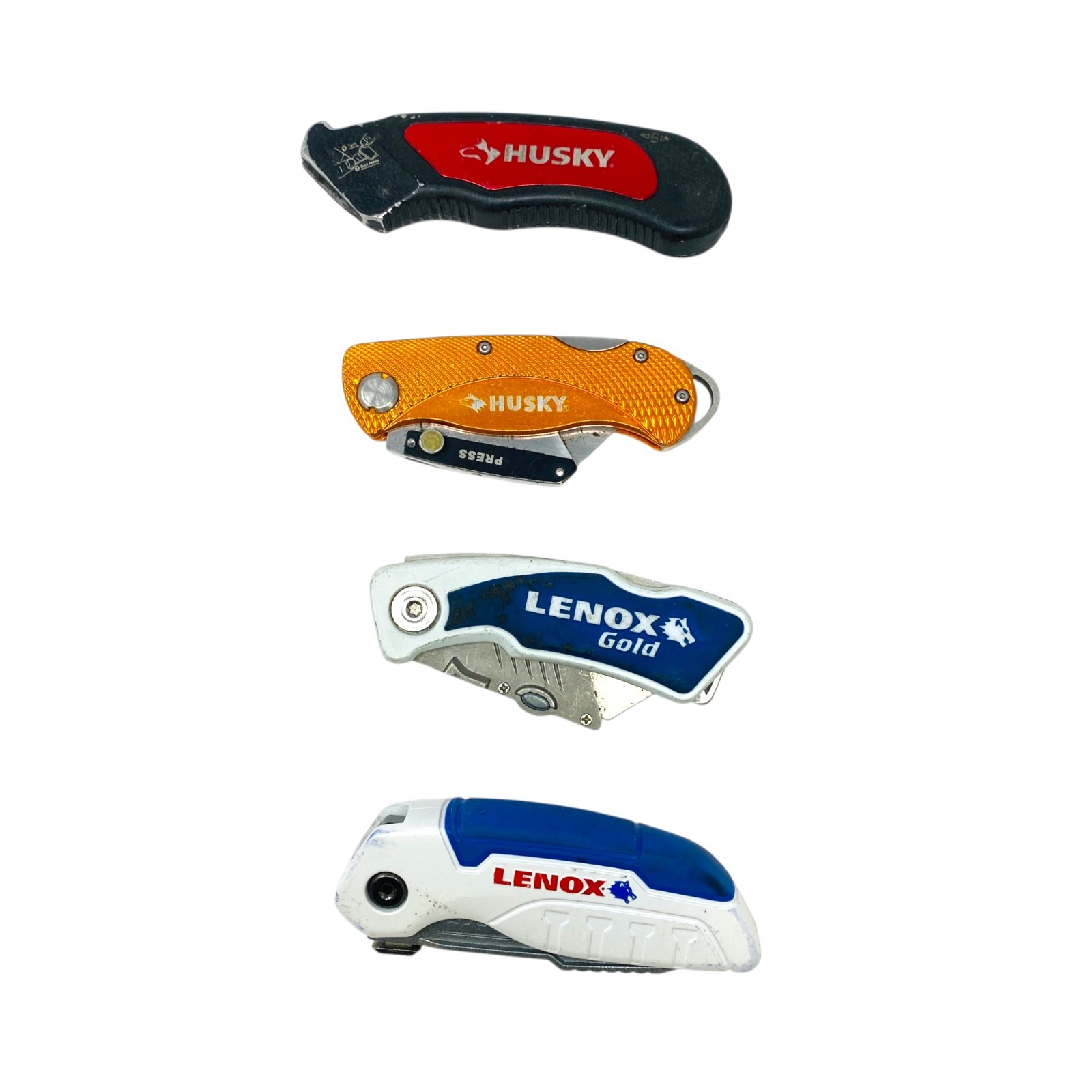 Husky  Lenox Gold Folding Utility Knife Box Cutter Lot of 4