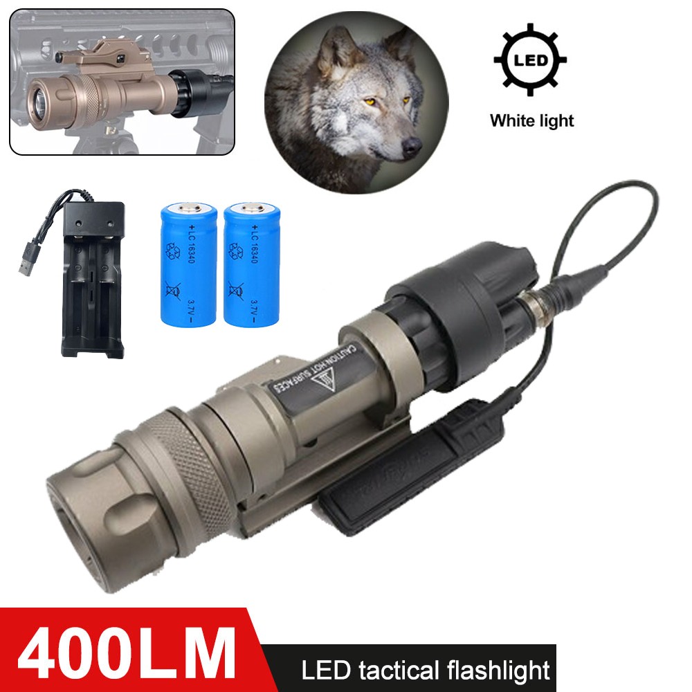 Mounted Light 400Lumen LED Flashlight Torch QD Release 20mm Rail Mount TAN Color