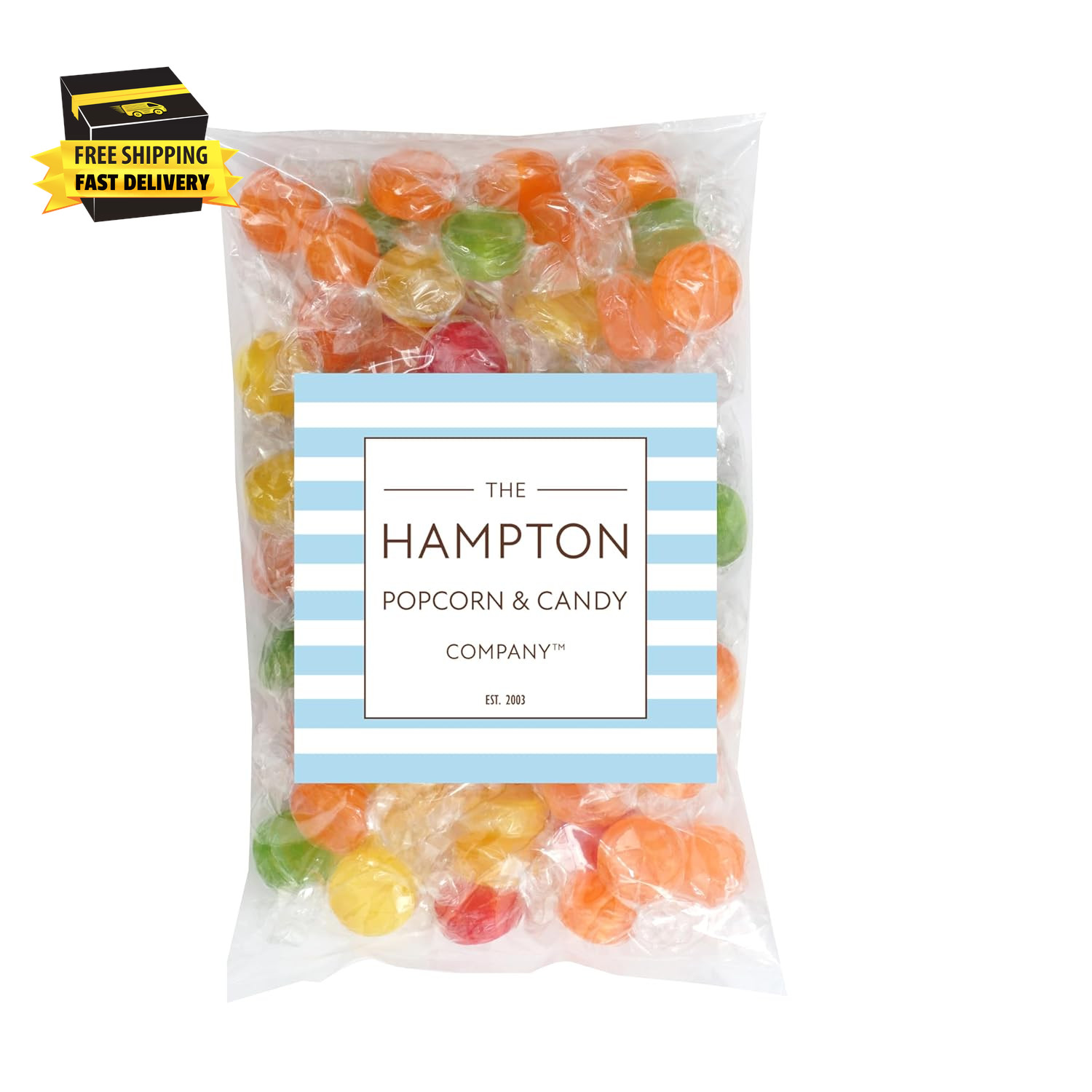 Assorted Fruit Hard Candy, 1 Pound Bulk Candy (Approx. 75 Pcs.), Individually Wr