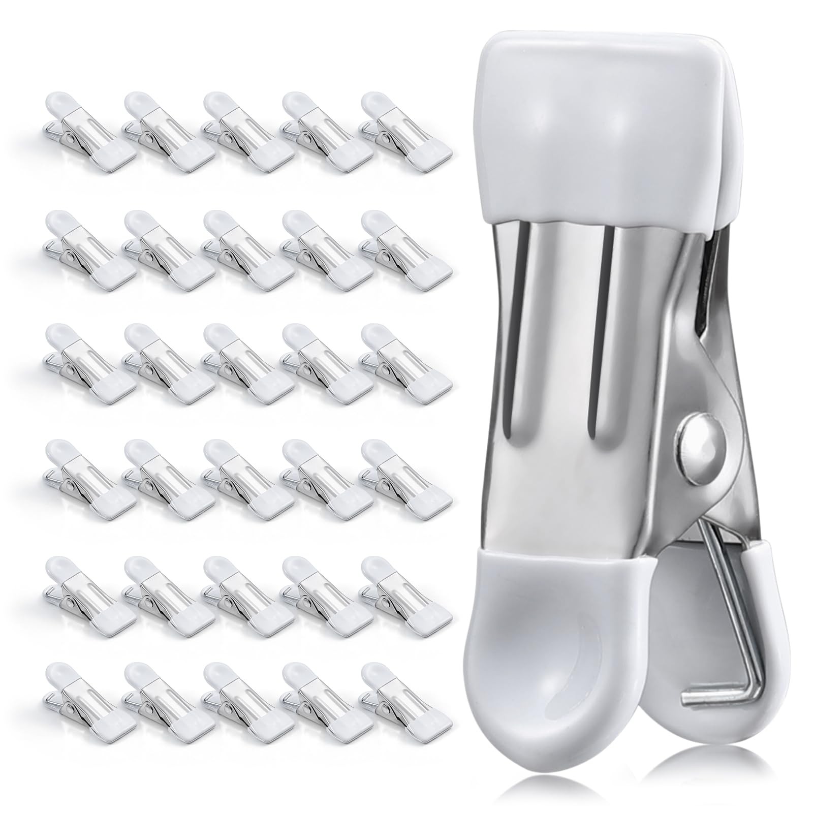 Heavy-Duty Outdoor Clothespins 30 Pack 2.17in Stainless Steel White