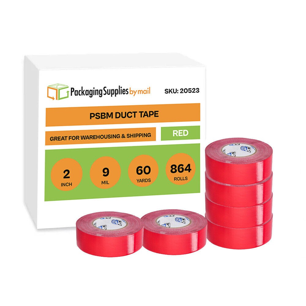 9 Mil Red Duct Tape 864 Rolls Utility Heavy Duty Adhesive Tape 2" x 60 Yards