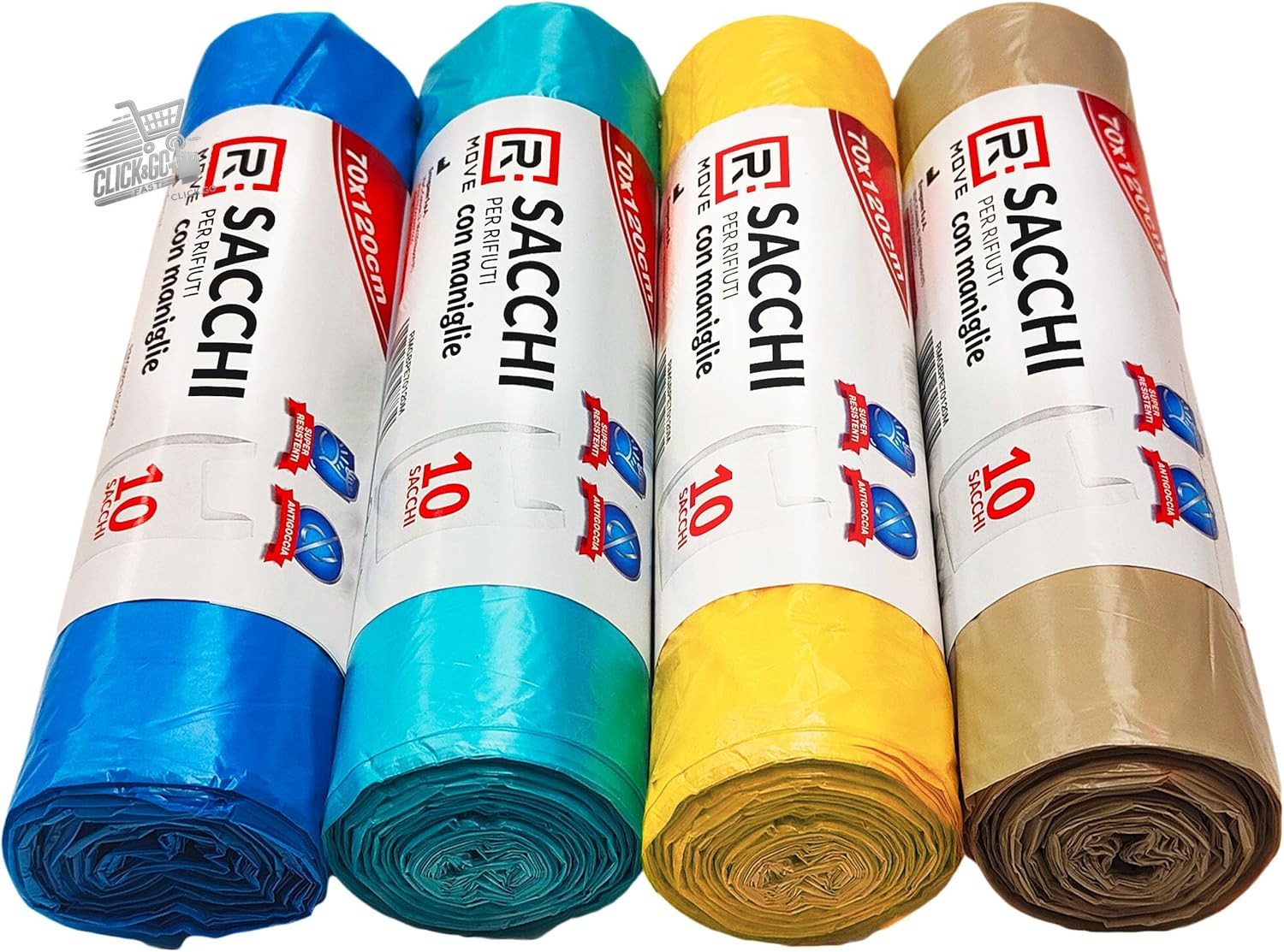40 garbage bags 70x110 +10cm of handles, 4 rolls of large bags, bus