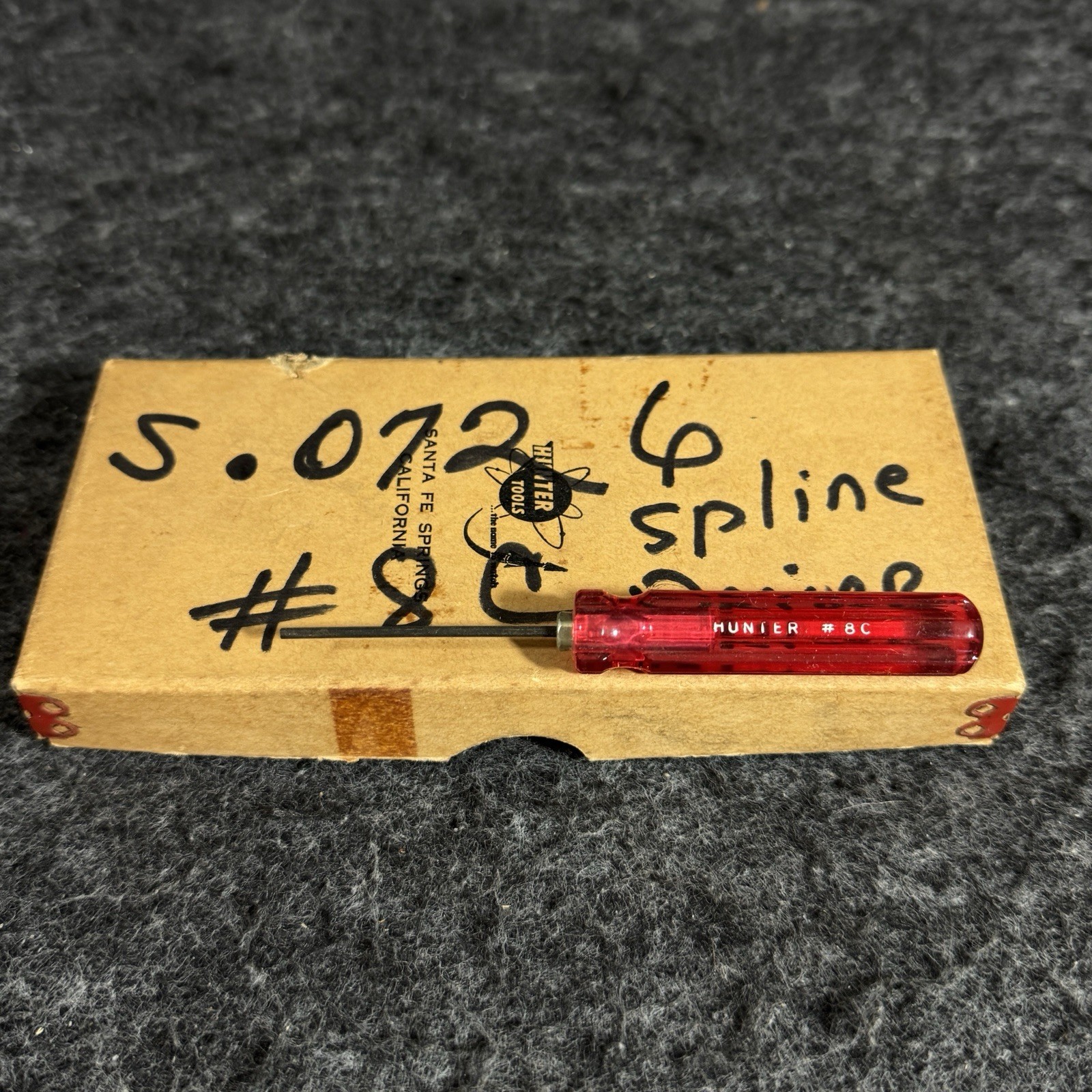 1 NOS Hunter Tools Bristol Spline Driver S .072 #8c 6 Flute Screwdriver No Box