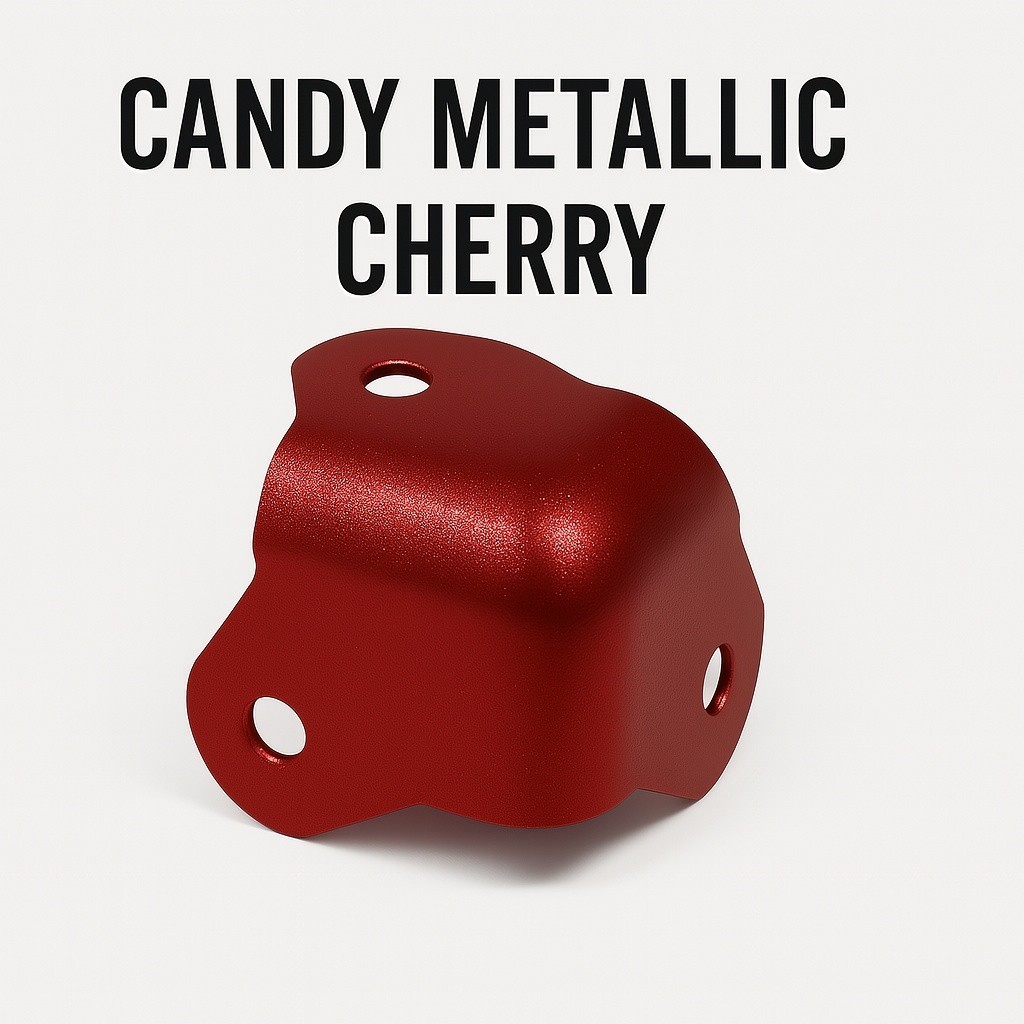 8x Candy Metallic Cherry Custom Amp Corners – 3-Hole  Cab Protectors w/ Screws