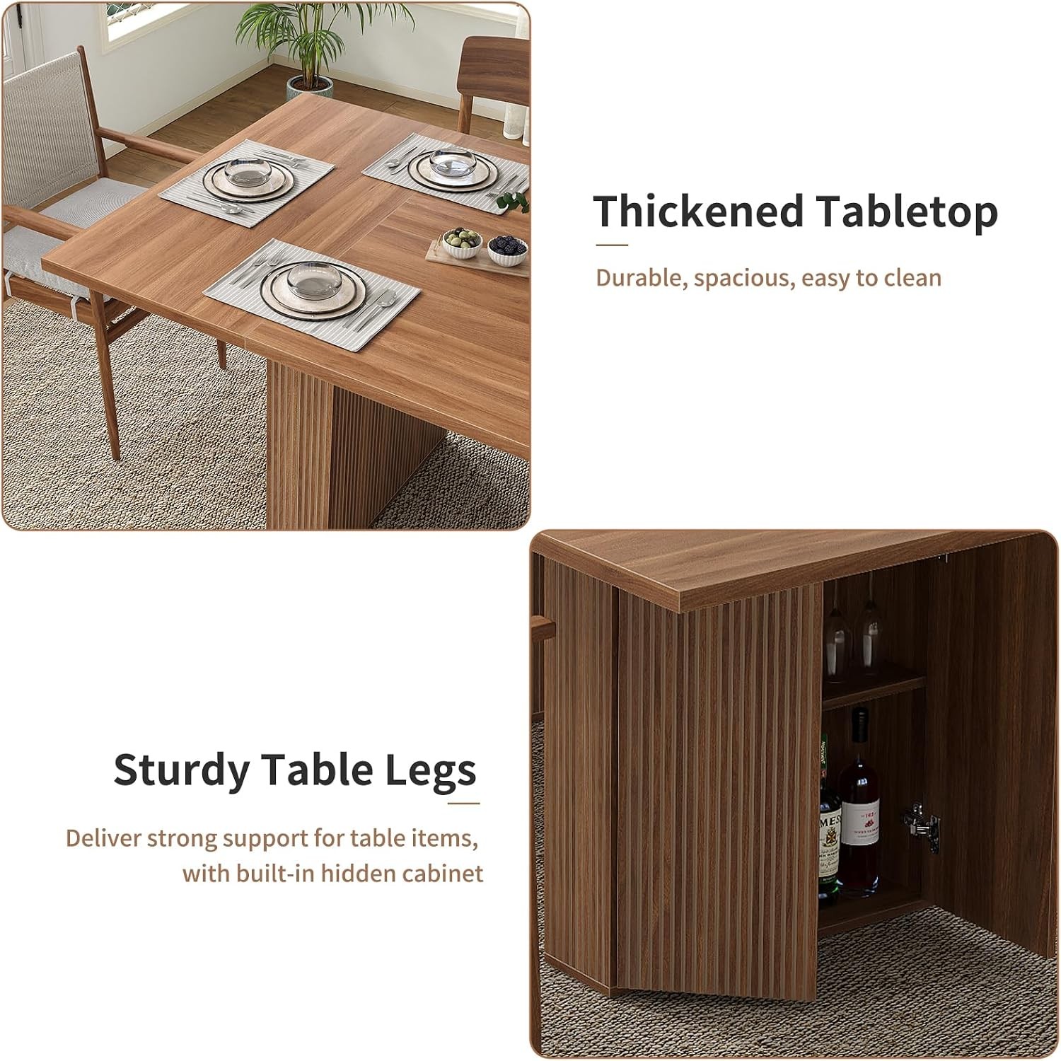 78 Inch Rectangular Dining Table for 6-8 People Large Kitchen Table with