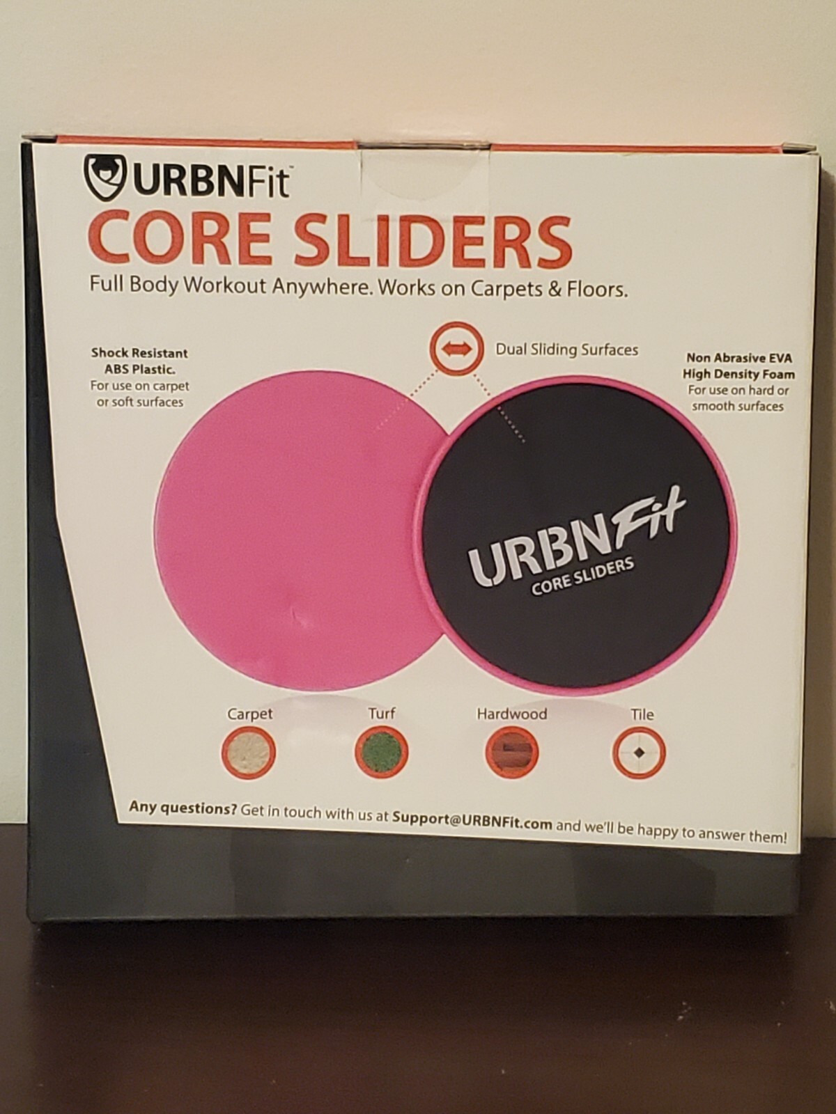 URBNFit Core Sliders - Pack of 2 - Pink