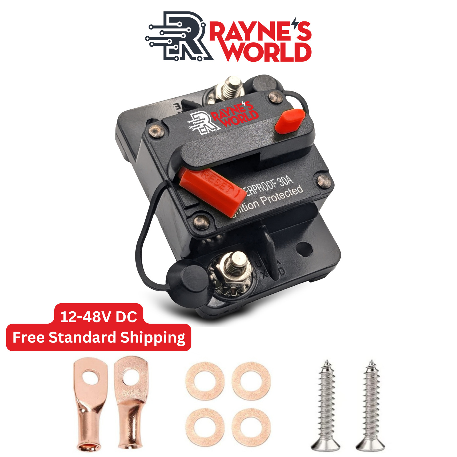 30A-300 Amp 12-48V DC Waterproof Circuit Breaker Auto/Marine/Solar Manual Reset