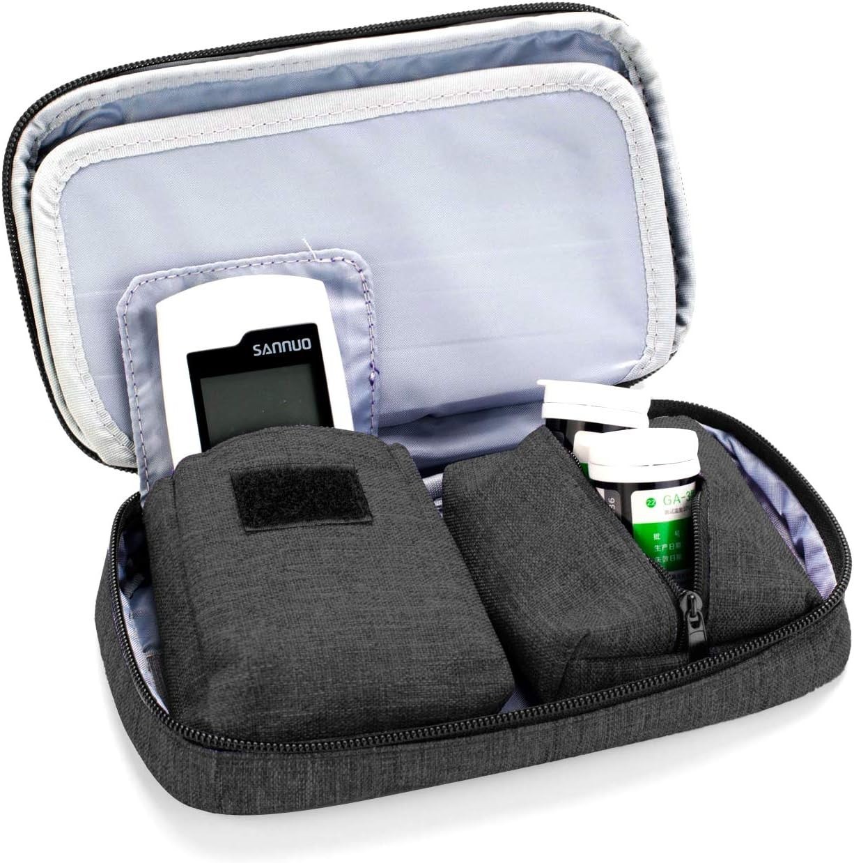 Multi-Function Black Diabetic Supplies Case - Keeps Your Essentials Organized