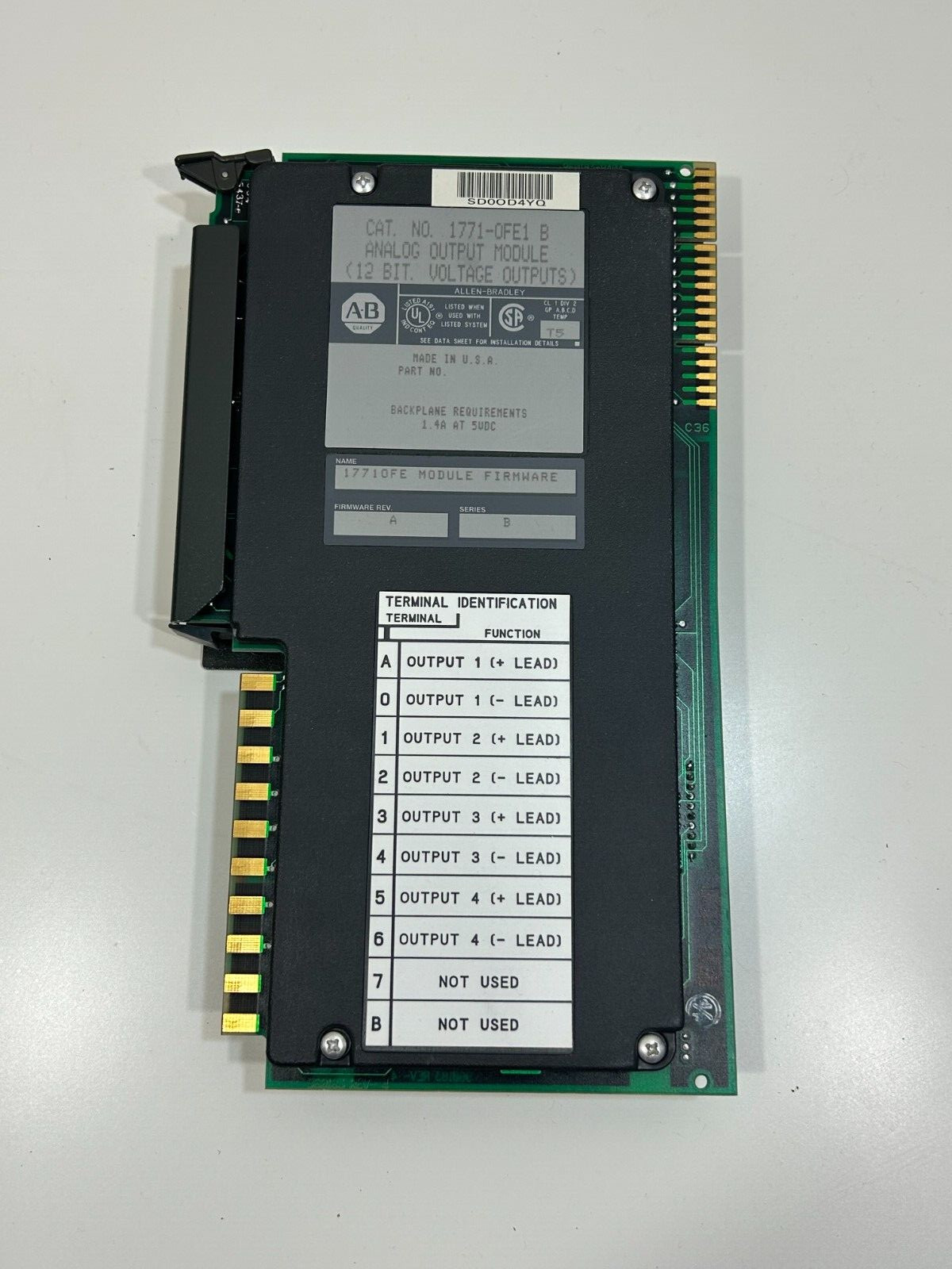 ALLEN BRADLEY 1771-OFE2 Series B ANALOG OUTPUT MODULE