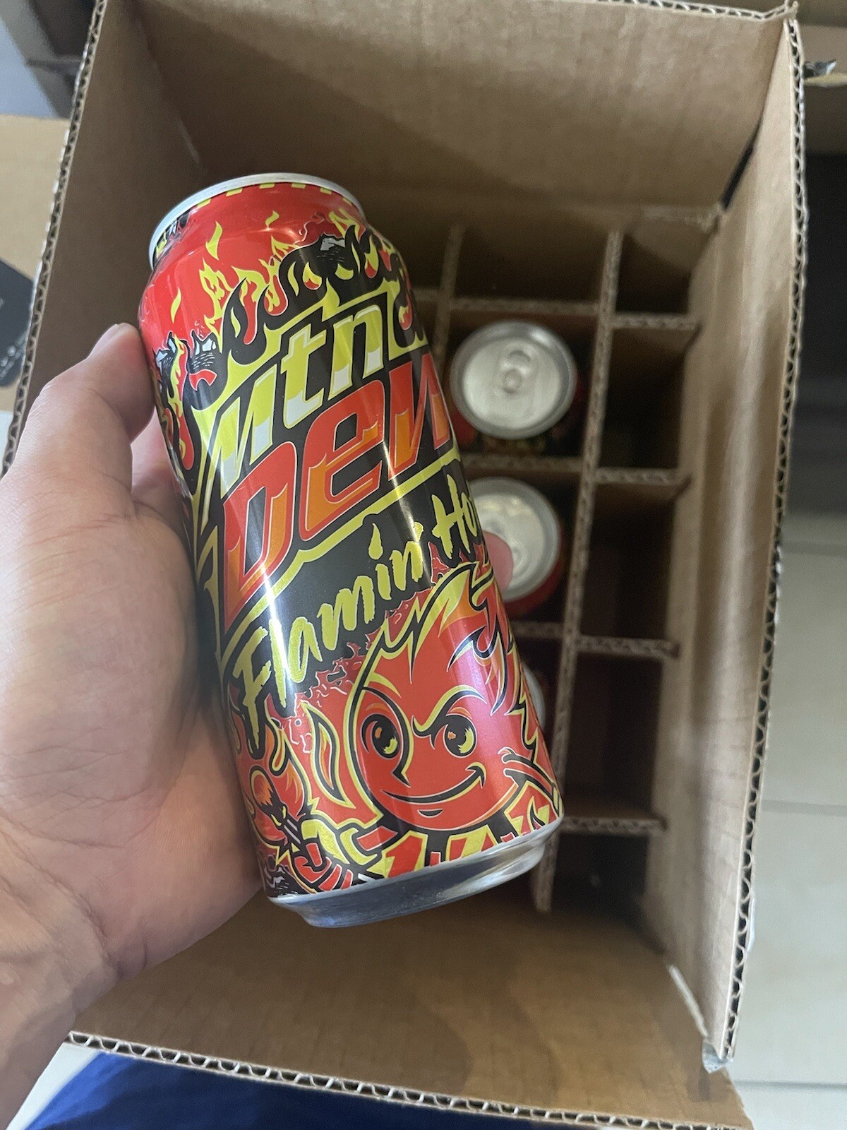 MOUNTAIN Mtn DEW Flamin' Flaming HOT Limited Edition 6 Pack IN HAND SHIP NOW