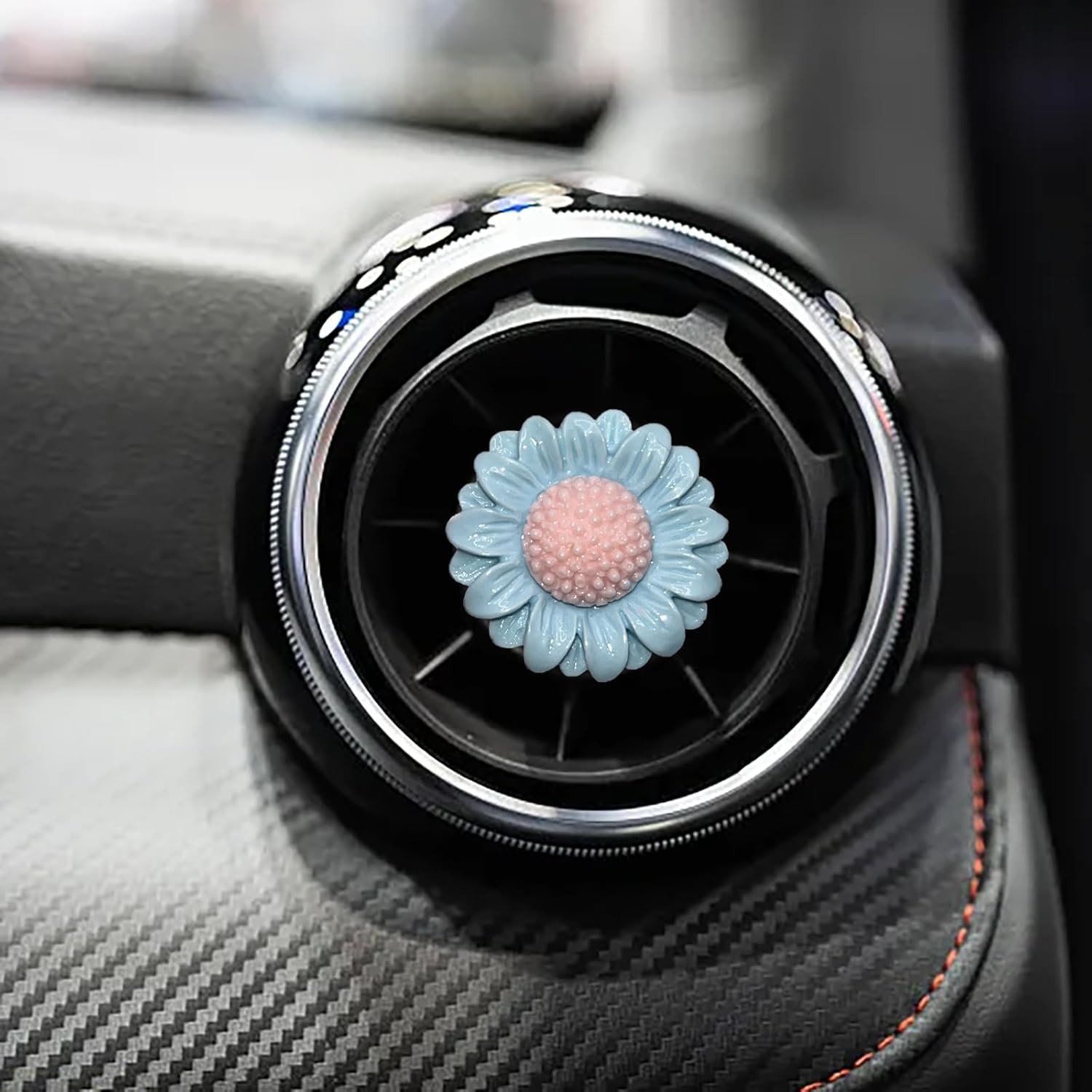 Push to Start Button Cover，Engine Start/Stop Resin Flower Starter Cover (For Dec