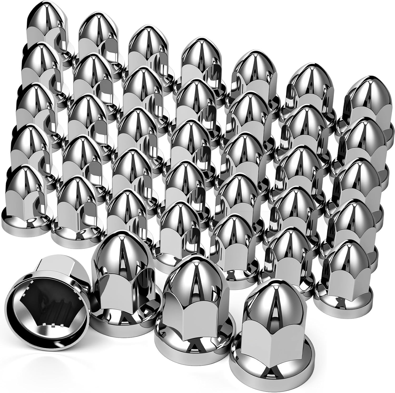 Pack Lug Nut Covers for Semi Truck, 33 mm by 2-1/2" Push-on ABS Plastic 40