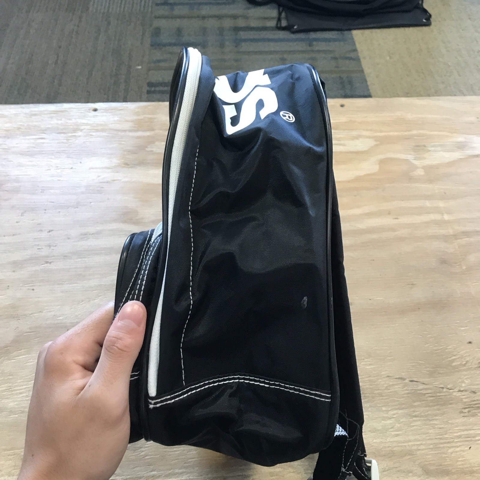 Vintage Adidas Black & White Backpack Small Nylon Unisex Mini Adjustable Straps