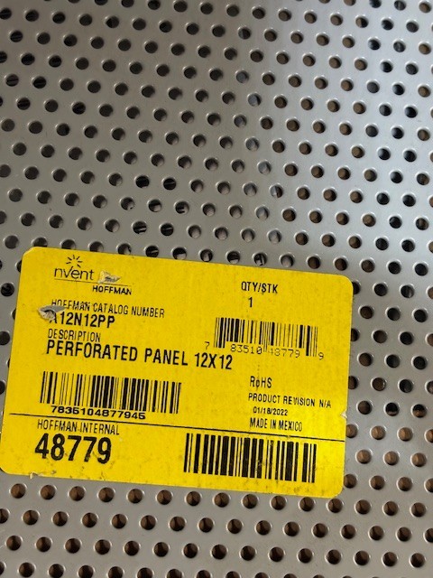 A12N12PP HOFFMANN PERFORATED PANEL 12 X 12 NEW SURPLUS