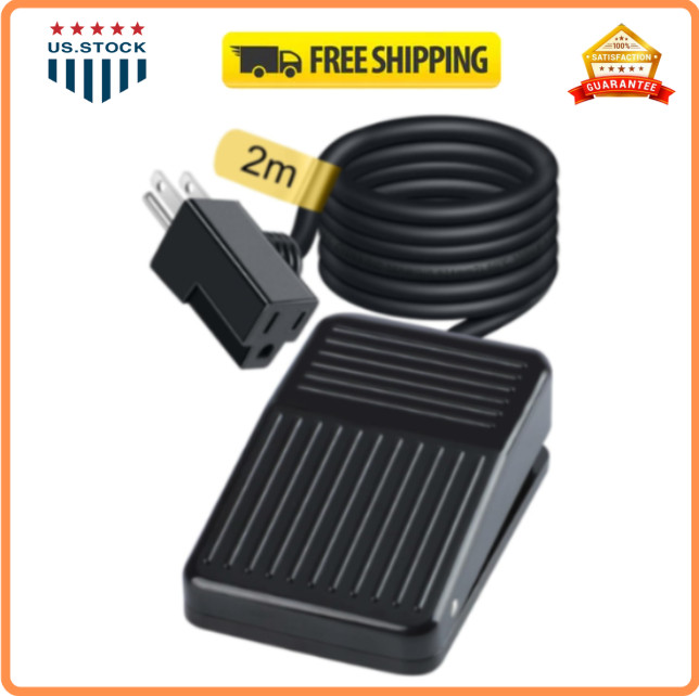 6.6ft/2m Momentary Foot Switch Pedal Normally Off Press and Hold to On UL-Listed
