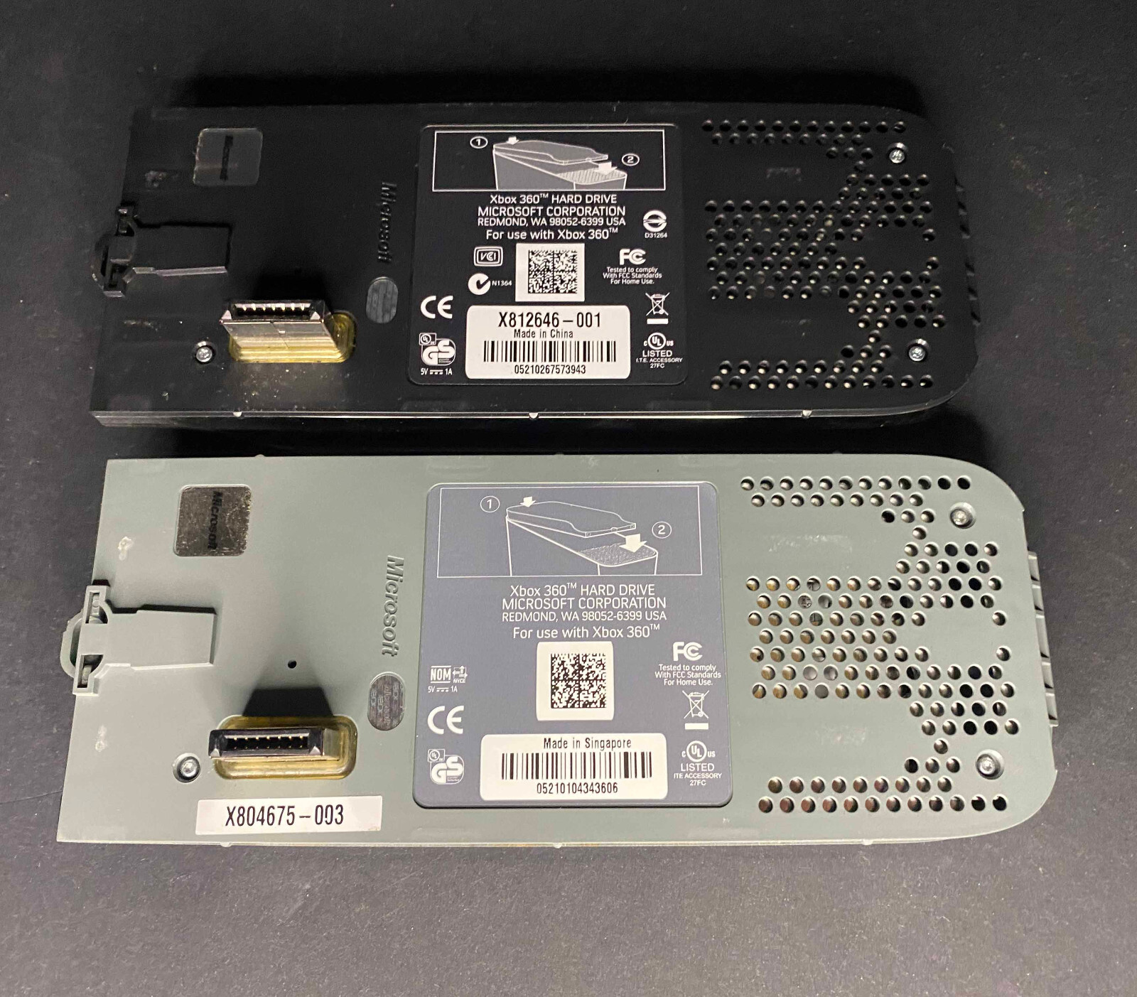 OEM Microsoft Xbox 360 External 120GB Hard Drive Black + X804675-003 20GB