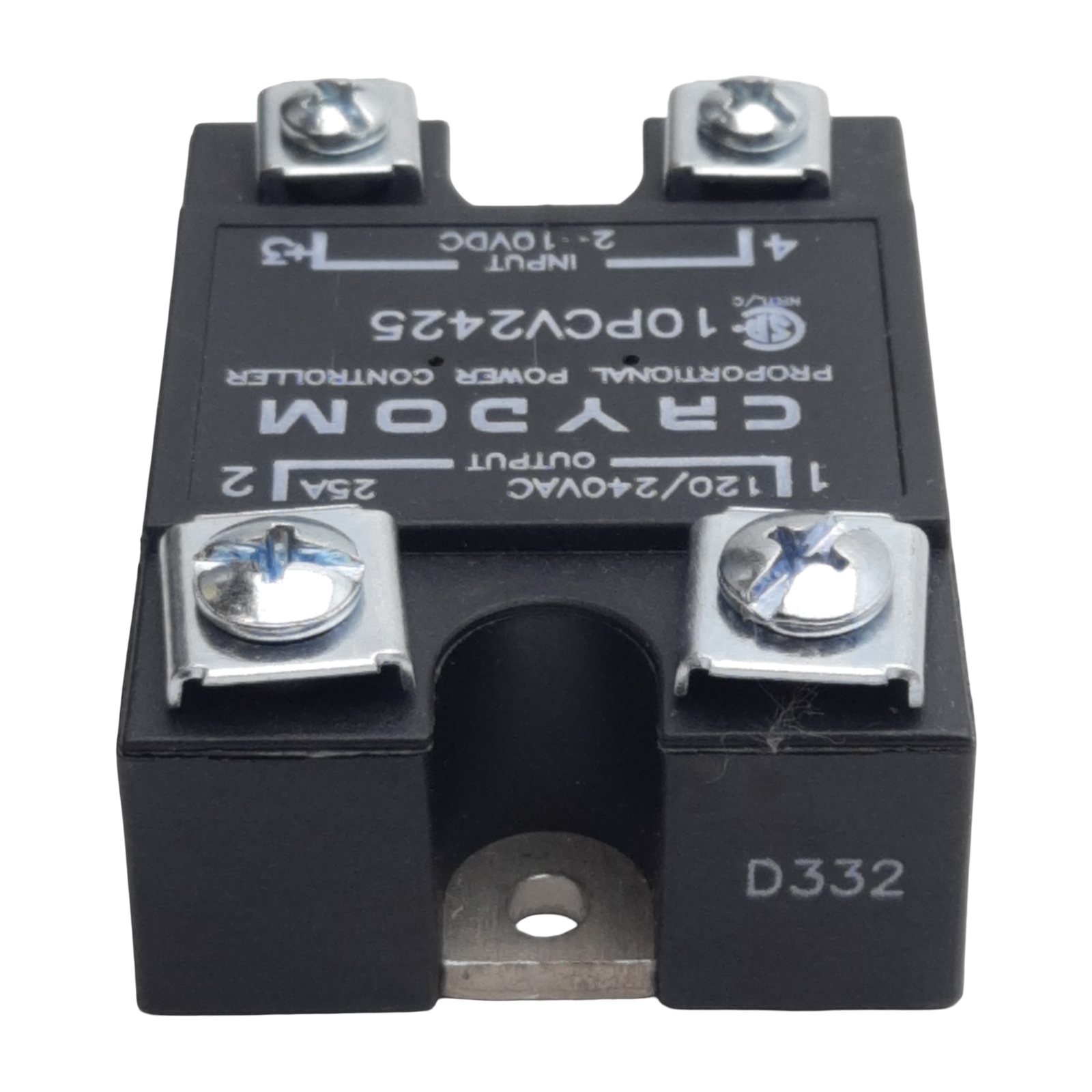 Crydom 10PCV2425 Solid-State Relay, SPST-NO, 2-10VDC In, 25A 120/240VAC Out