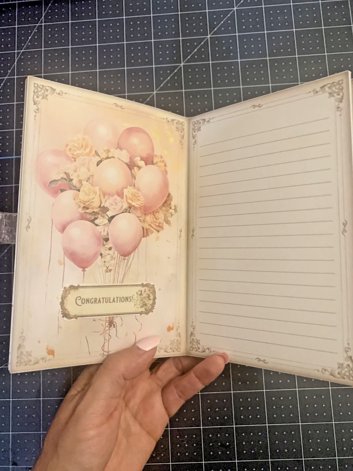 Handmade Graduation Journal Book | Shabby Chic Memory Book | Ephemera, Pockets.