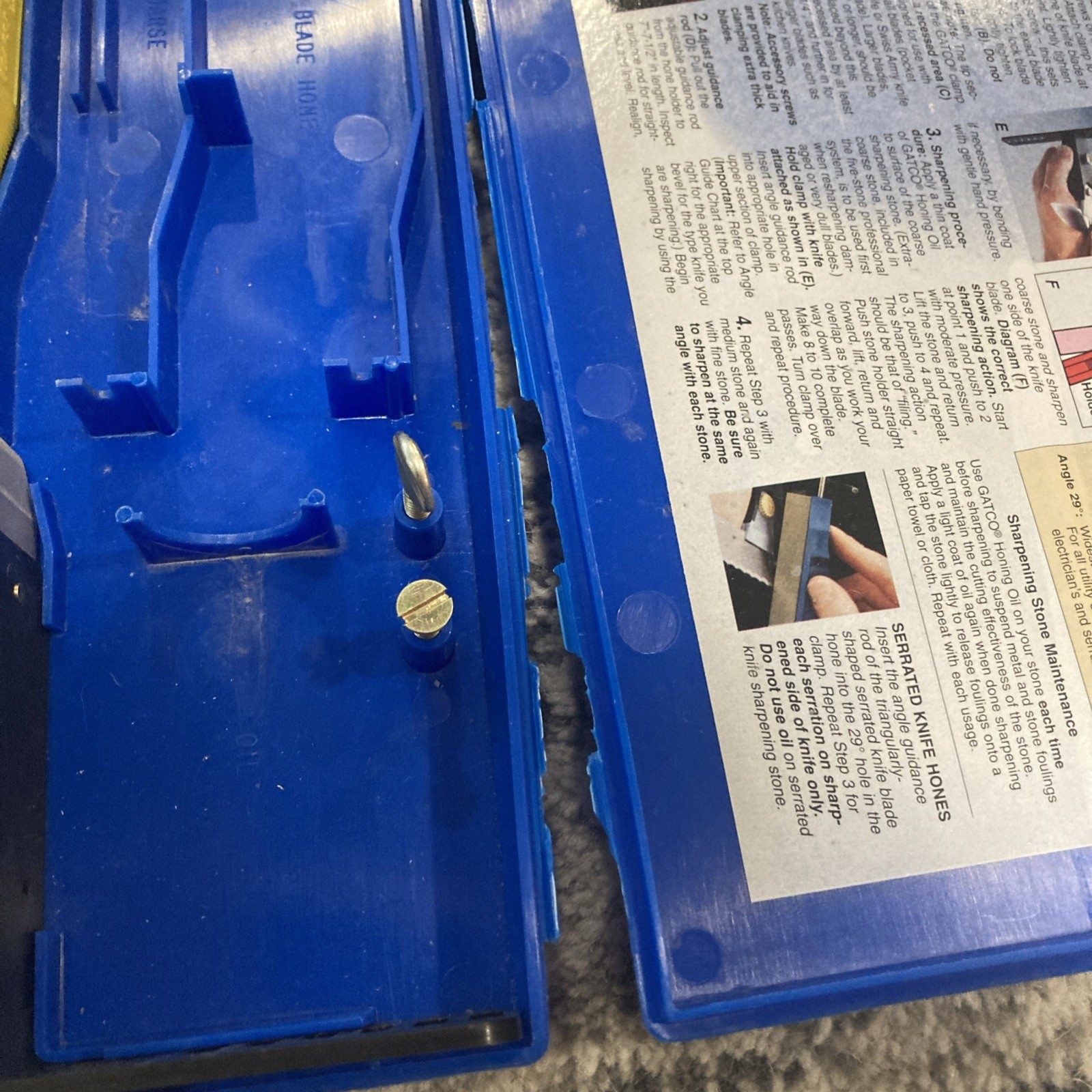 GATCO SHARPENERS Knife Sharpening Kit, 3 Stones and Blade Holder Made in the USA