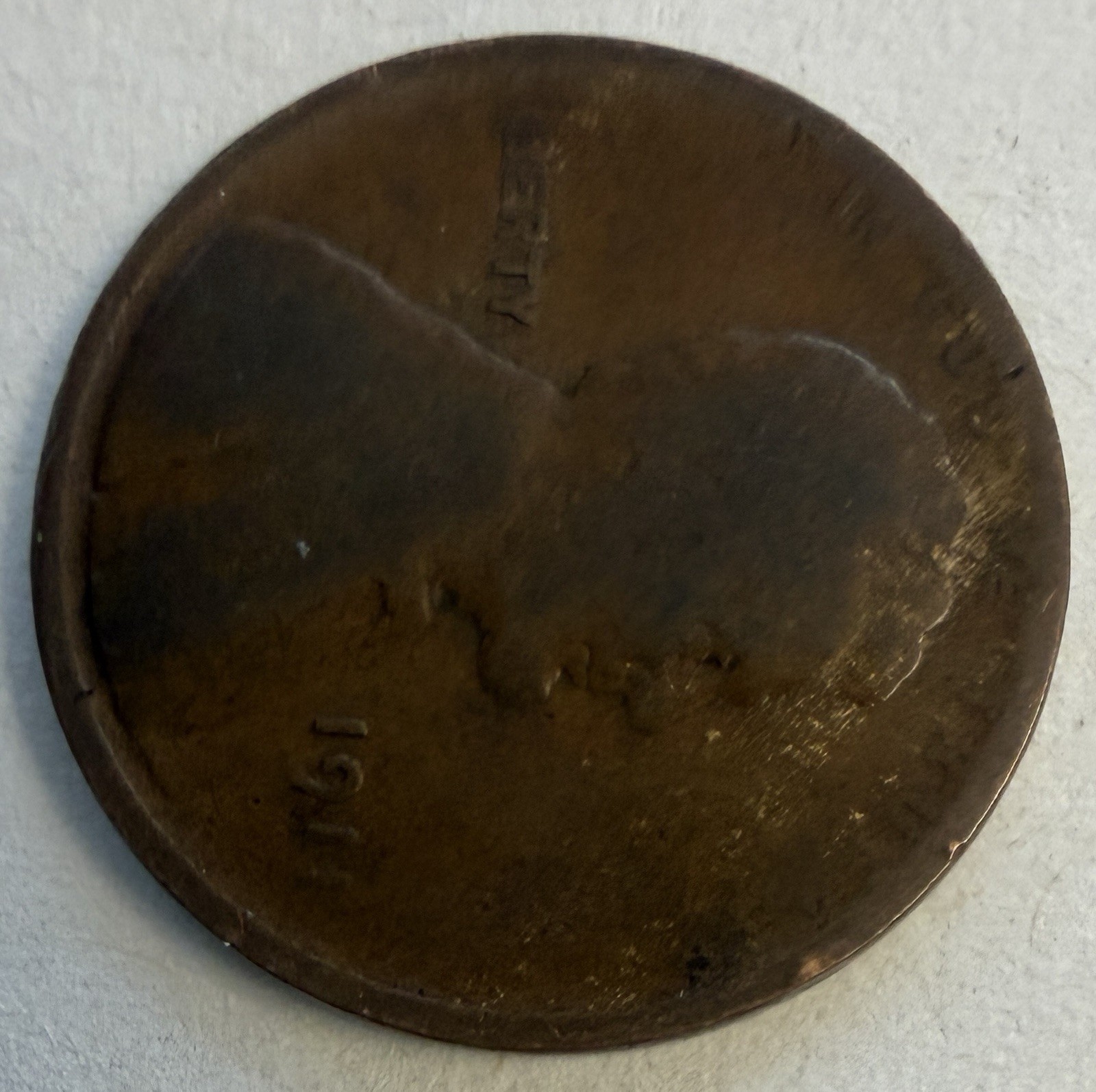 1911 Lincoln Wheat Penny Obverse + Reverse Errors No Mint Mark (#492)