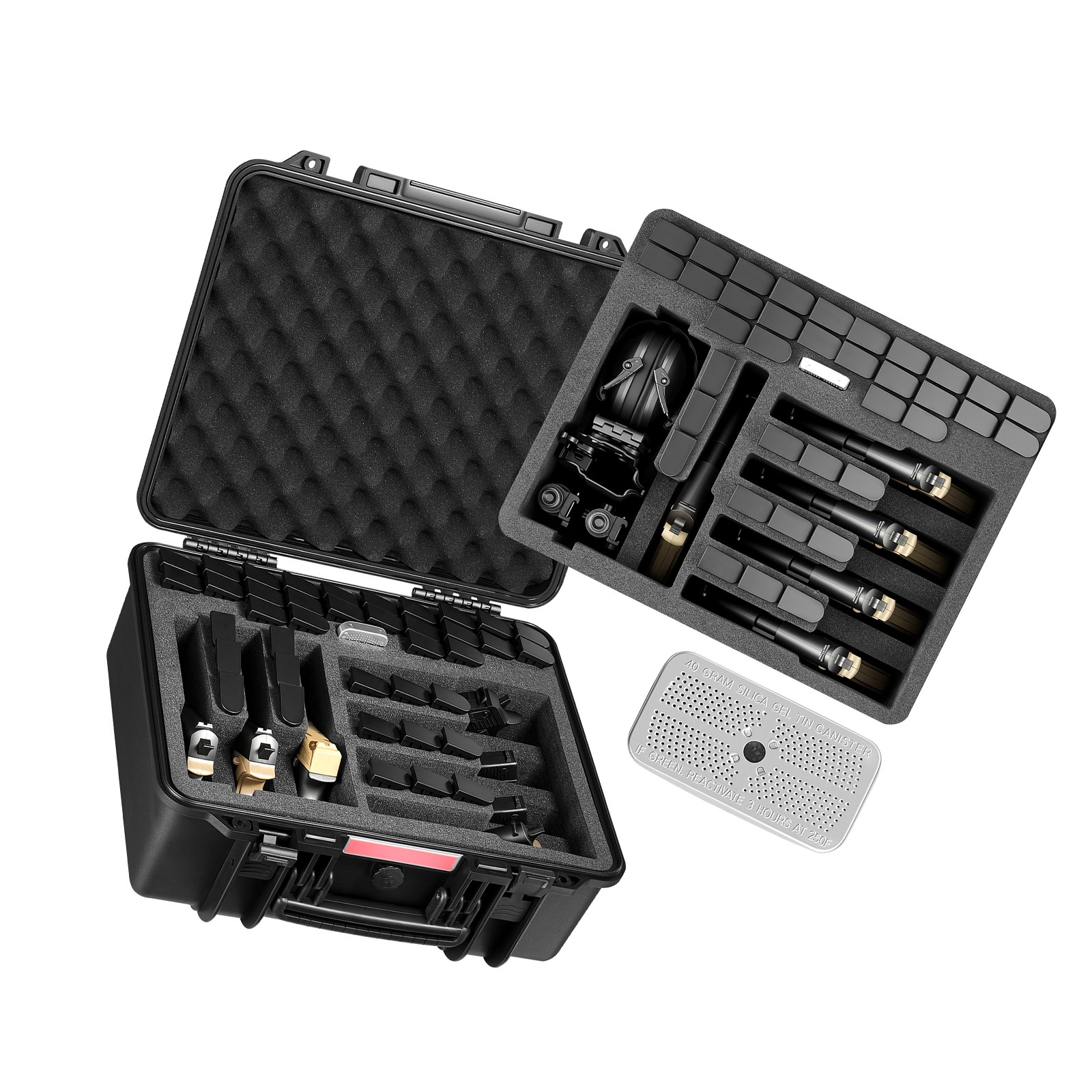 Uimoso Durable Hard Pistol Case with XPE Foam Lining for Storage,19.3x17.1x8.3in