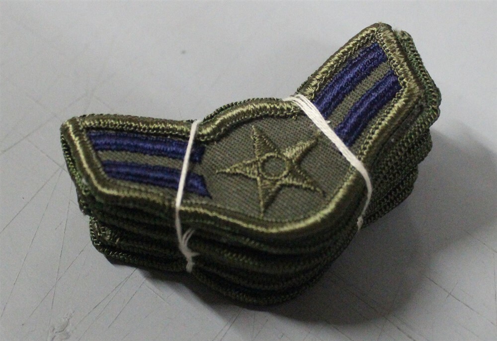 USAF Air Force Chevrons: Airman 1st Class - 2 3/4" subdued (set of 6 pair)