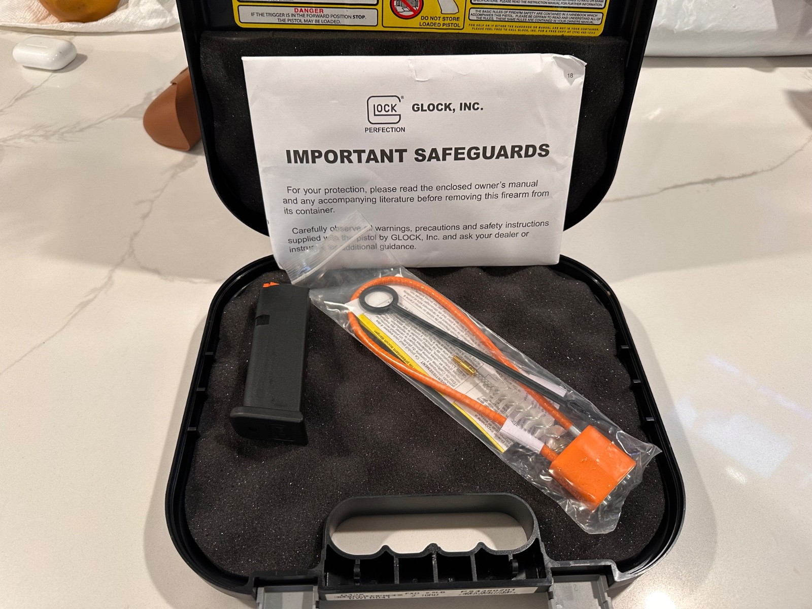 Glock 43X Factory-Original Hard Case With Paperwork Lock And A 10 Clip Mag