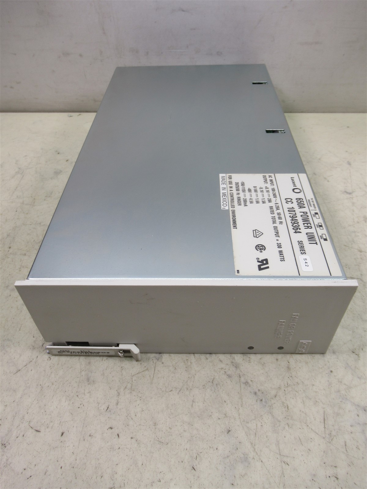 Lucent 650A Power Supply Unit CC 107949364 Series S4:2 330W Telecom Power Supply