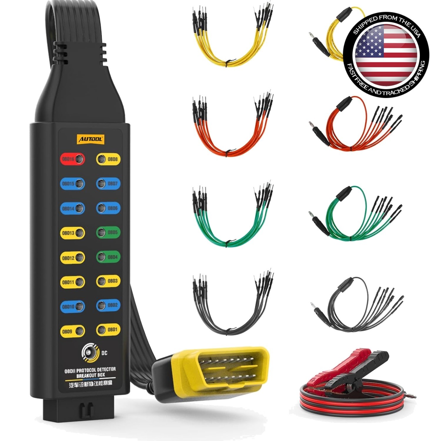 OBDII Protocol Detector for Professional Automotive OBD2 Breakout Box
