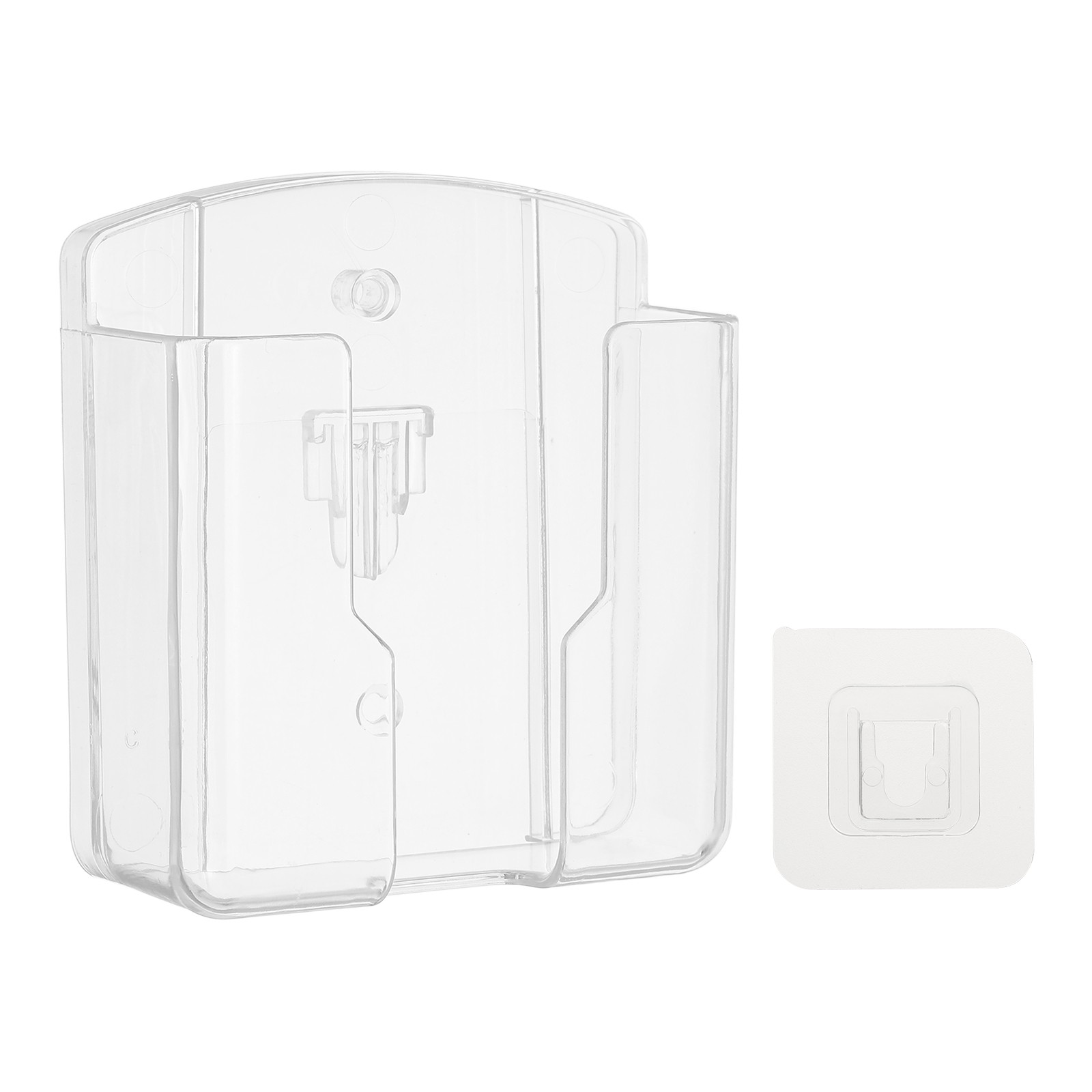 3.5" Remote Control Holder Wall Mount Adhesive Controller Organizer, Clear
