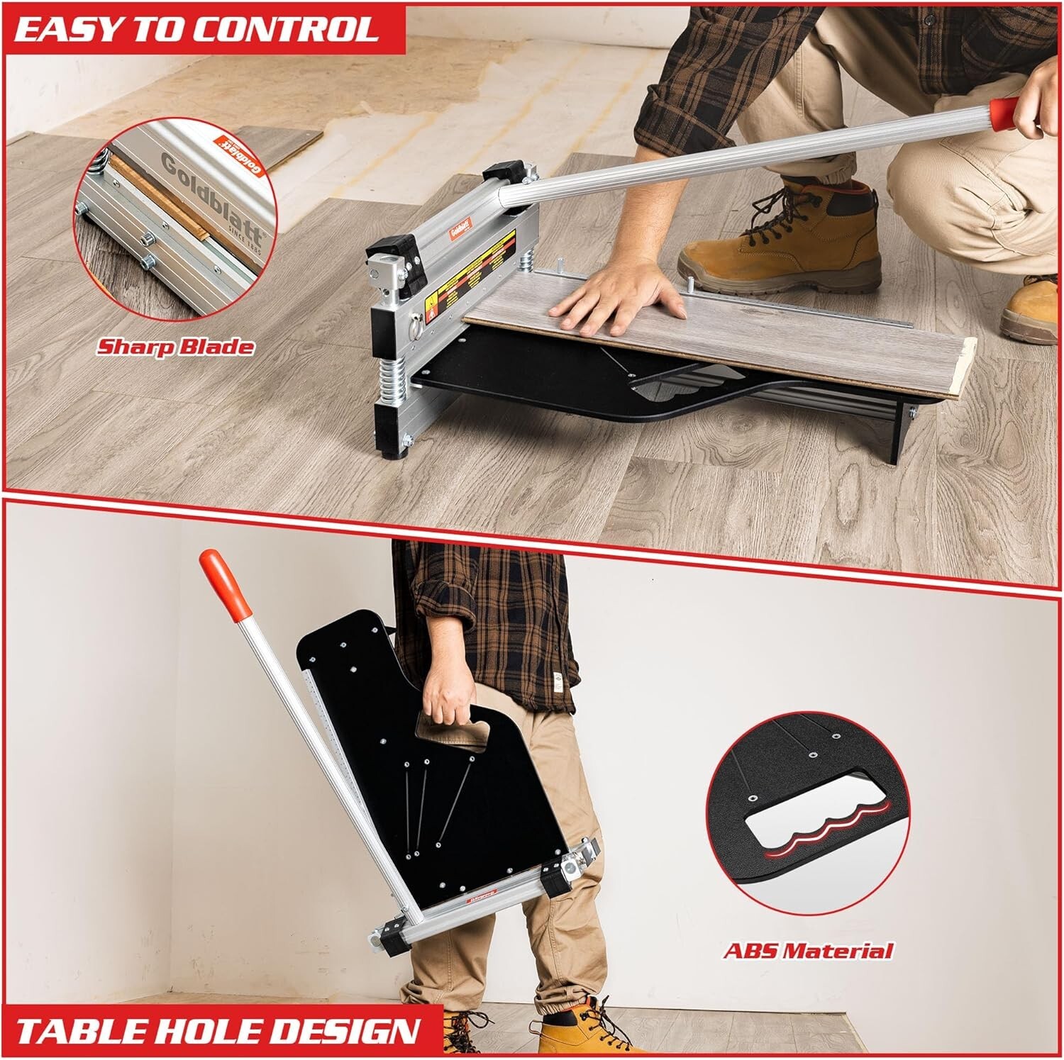 13"Pro Laminate Floor Cutter Rigid Core Vinyl Plank Cutter Flooring Tools NEW