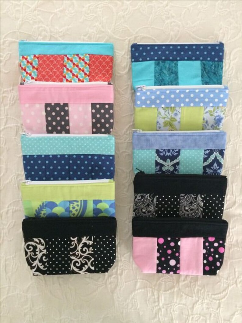 Zippy Strippy, Zip Pouch Sewing Pattern, Zippered, Easy! ATK-149- 3 Sizes