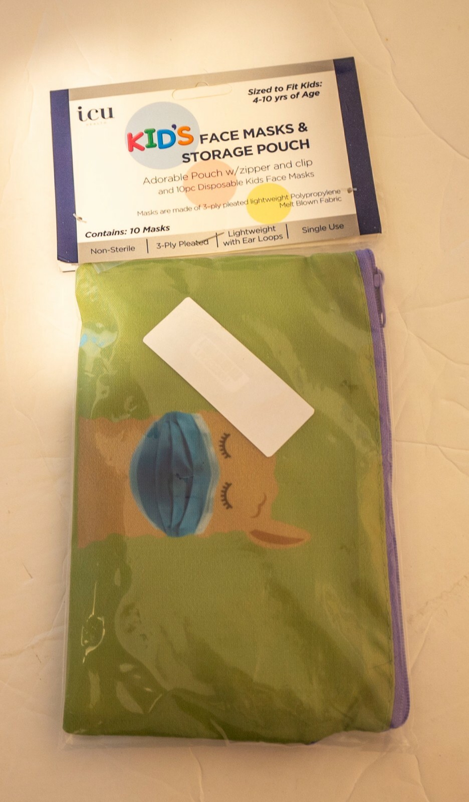 ICU Health Kids Masks with Llama Pouch - 10ct