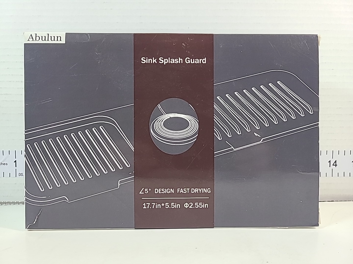 5° Slope Kitchen Sink Splash Guard Behind Faucet - Gray Silicone