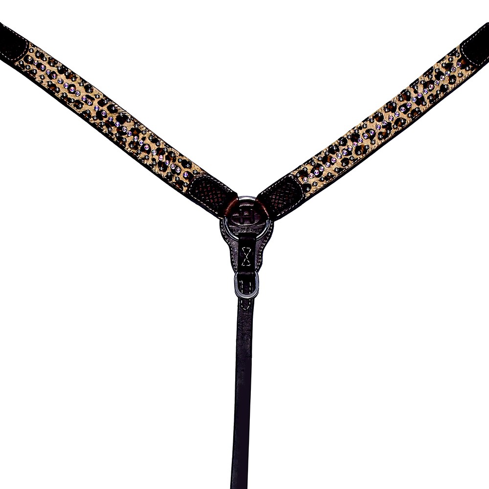 BE Bar H Equine Premium Hand Tooled Leather Stainless Steel Hardware Breast