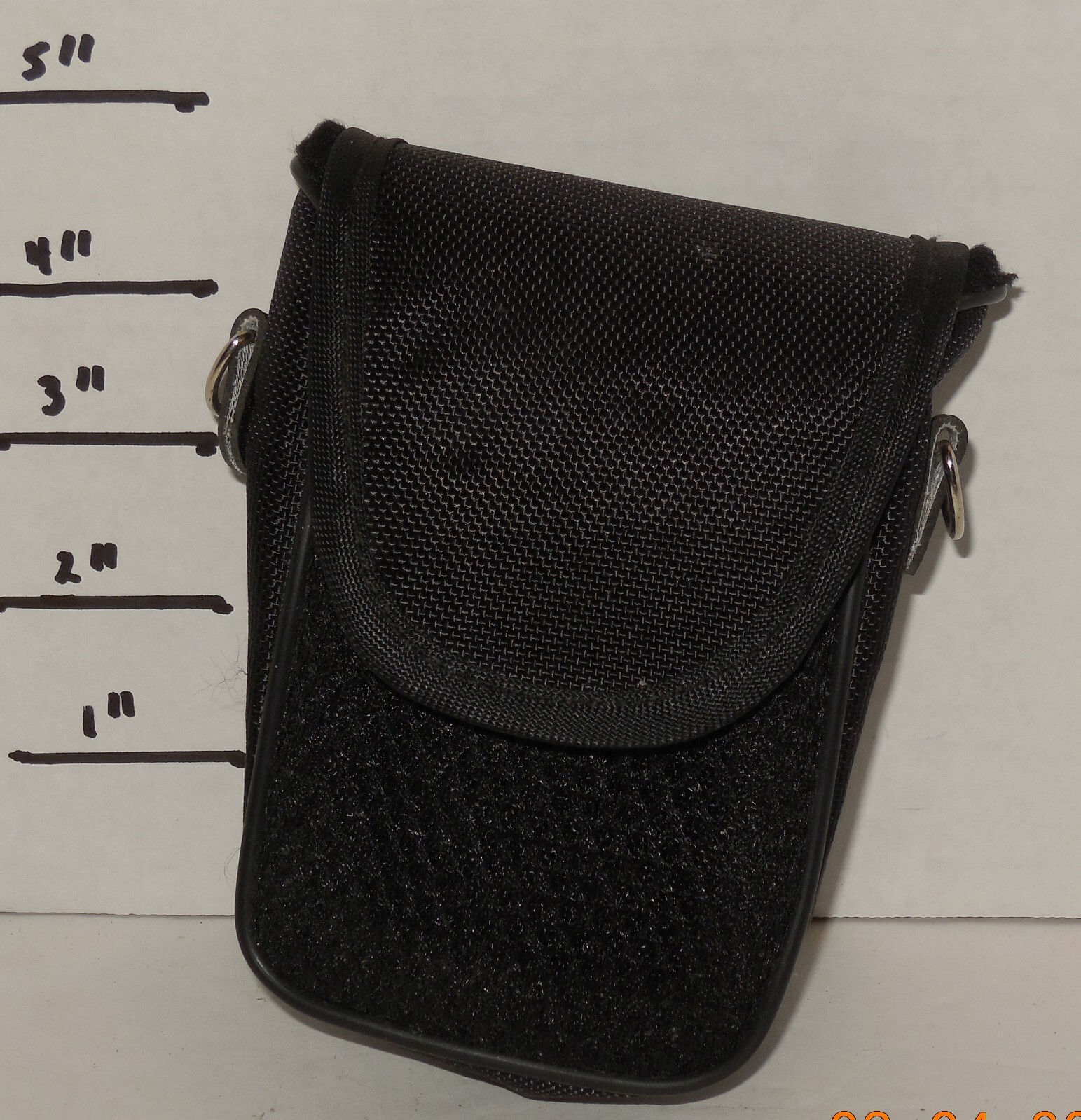 Digital Camera Case Black Protective Padded Lined 4" x 2.5" with strap