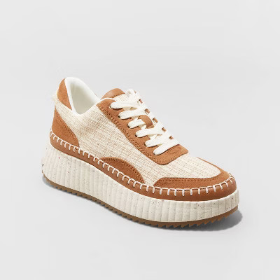 Universal Thread Women's Sneakers Memory Foam Insole Woven Lace-Up