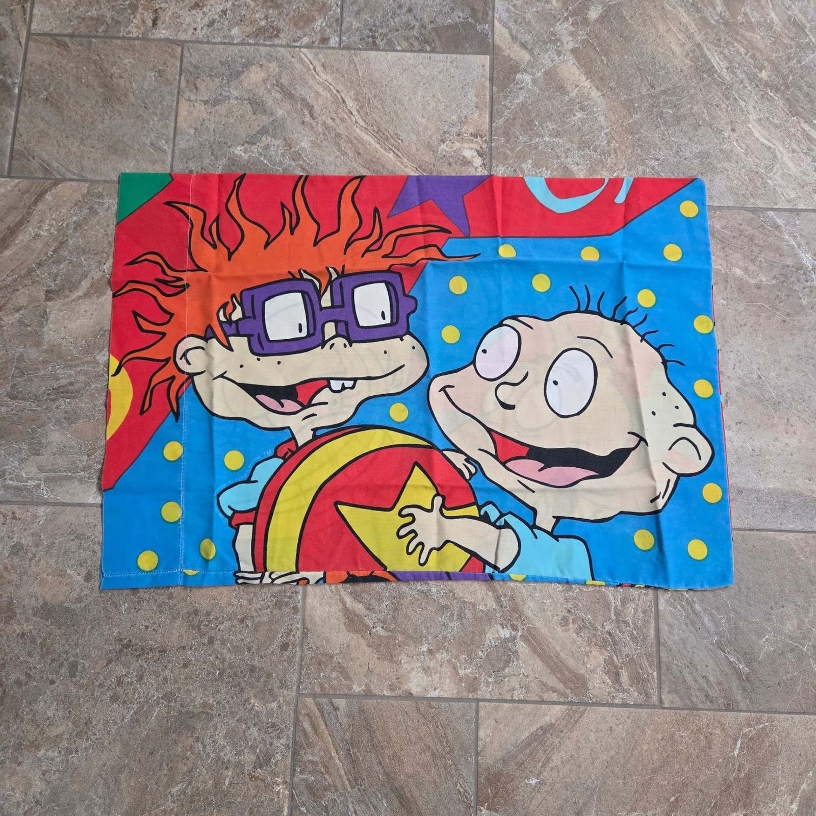 Vtg Rugrats Pillowcase Tommy Pickles Chuckie Finster Angelica 90s Nickelodeon