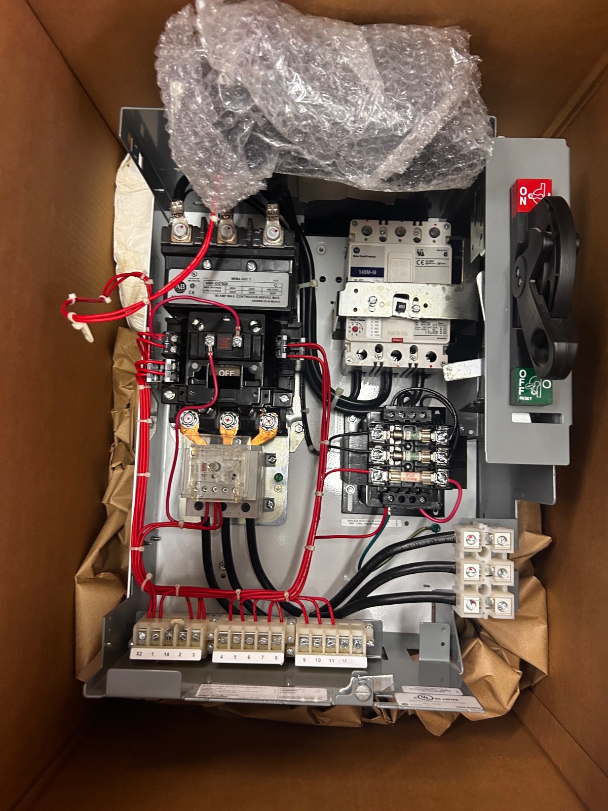 NEW ALLEN BRADLEY 2113B MCC MOTOR SIZE 3 STARTER 100A BREAKER  W/DOOR #4487