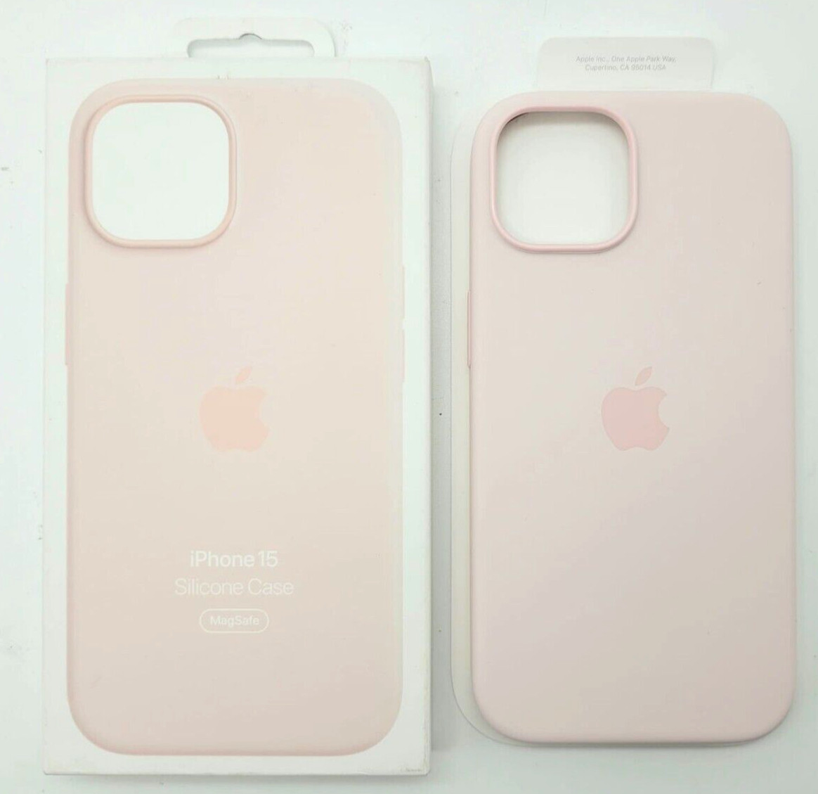 GENUINE Apple Silicone Case w/ Magsafe iPhone 15 - Light Pink