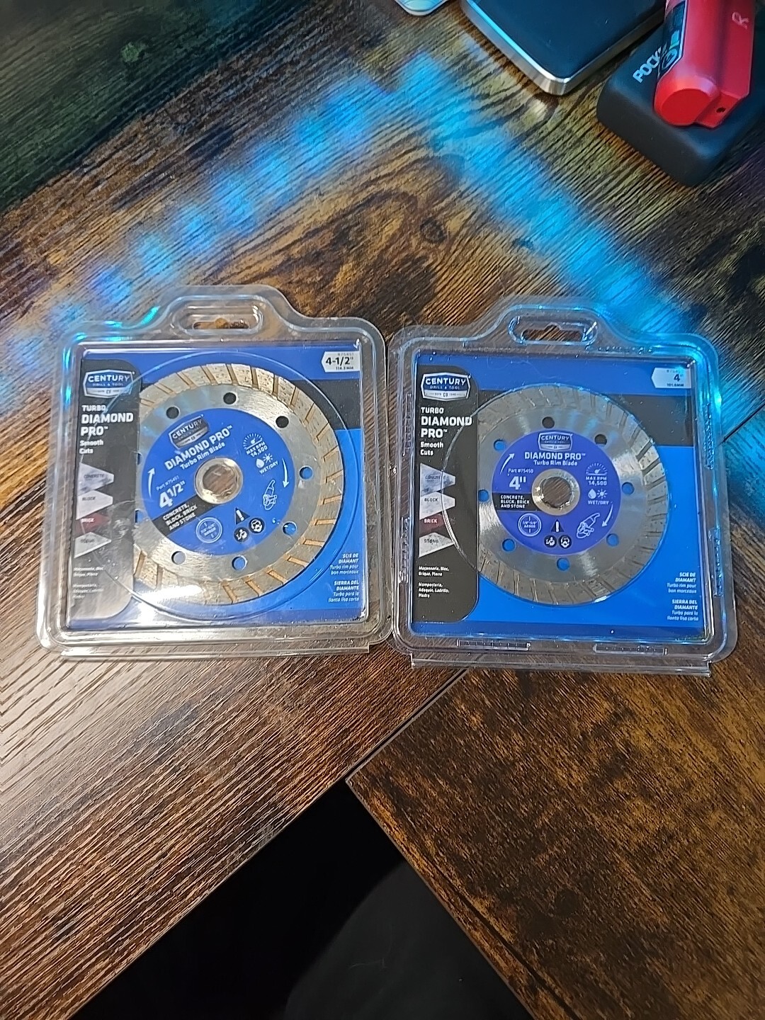 Century Drill & Tool 4-1/2 & 4"  D Diamond Turbo Diamond Saw Blade Lot Of 2