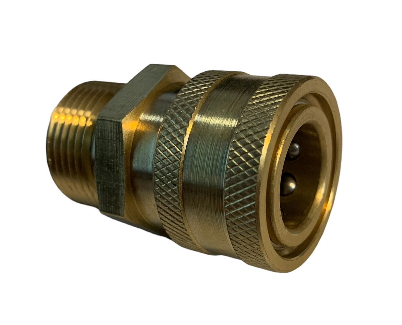 Brass 3/8 Quick Connect QC Socket with Male Twist Seal 22mm Threads 15mm Stem