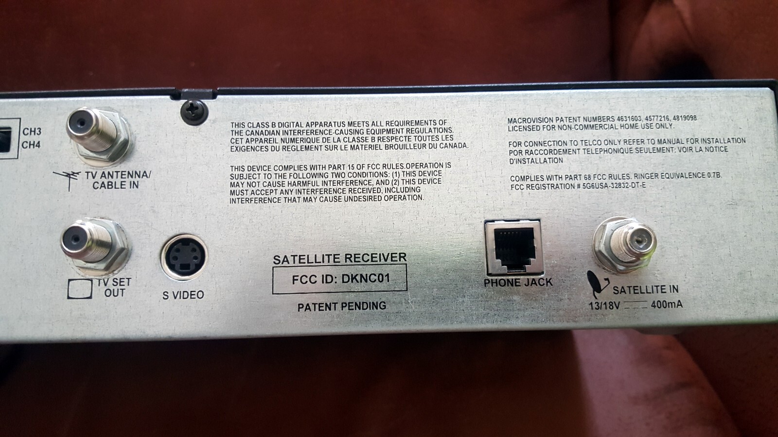Dish Echostar Model 3900 Receiver DV3 MPEG2