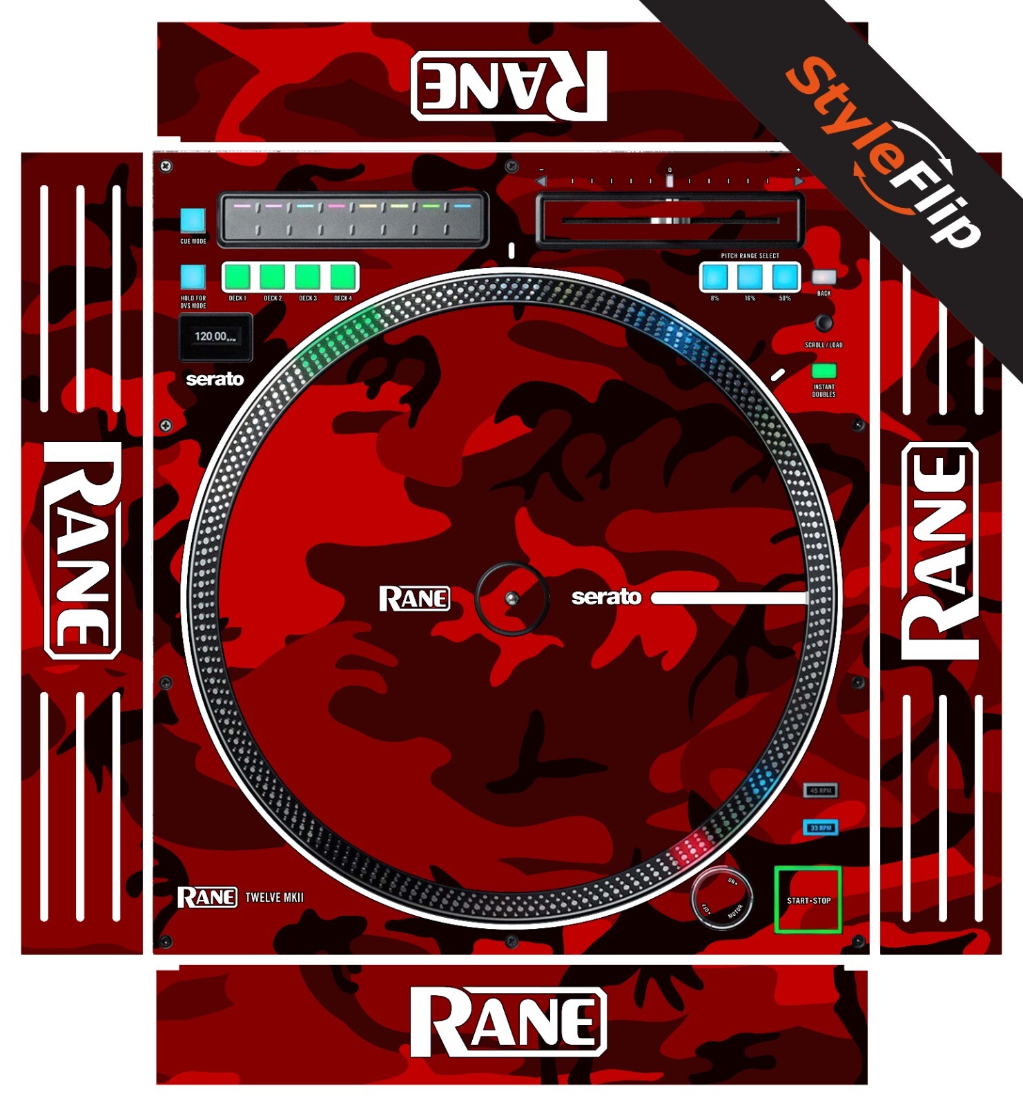 Rane TWELVE MKII Skin | Red Camo | Protective Decal | StyleFlip Skins