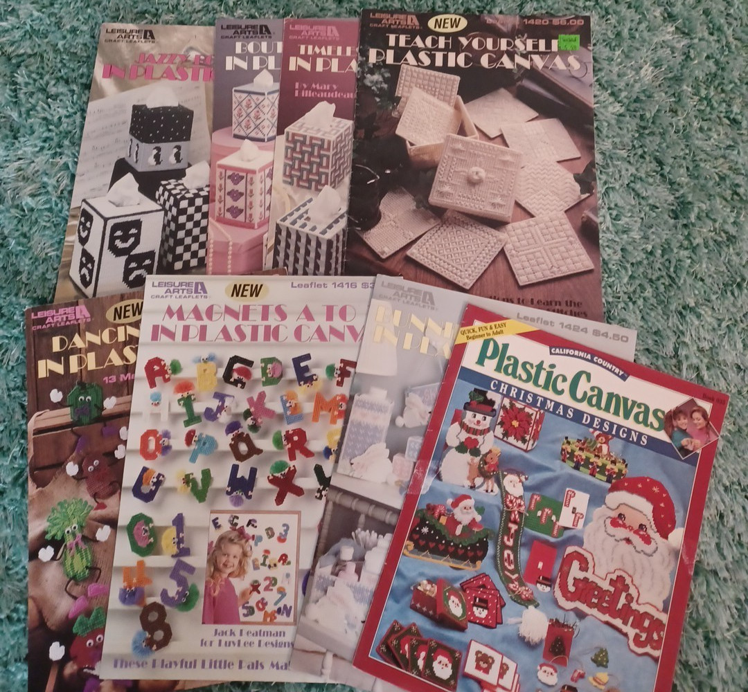 Lot of 8 Plastic Canvas Project Magazines Pre-Owned