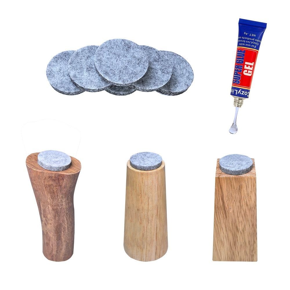 No Lost Pads! Felt Chair Leg Glides for Hard Floors 1 3/16" Round Gray, Grey