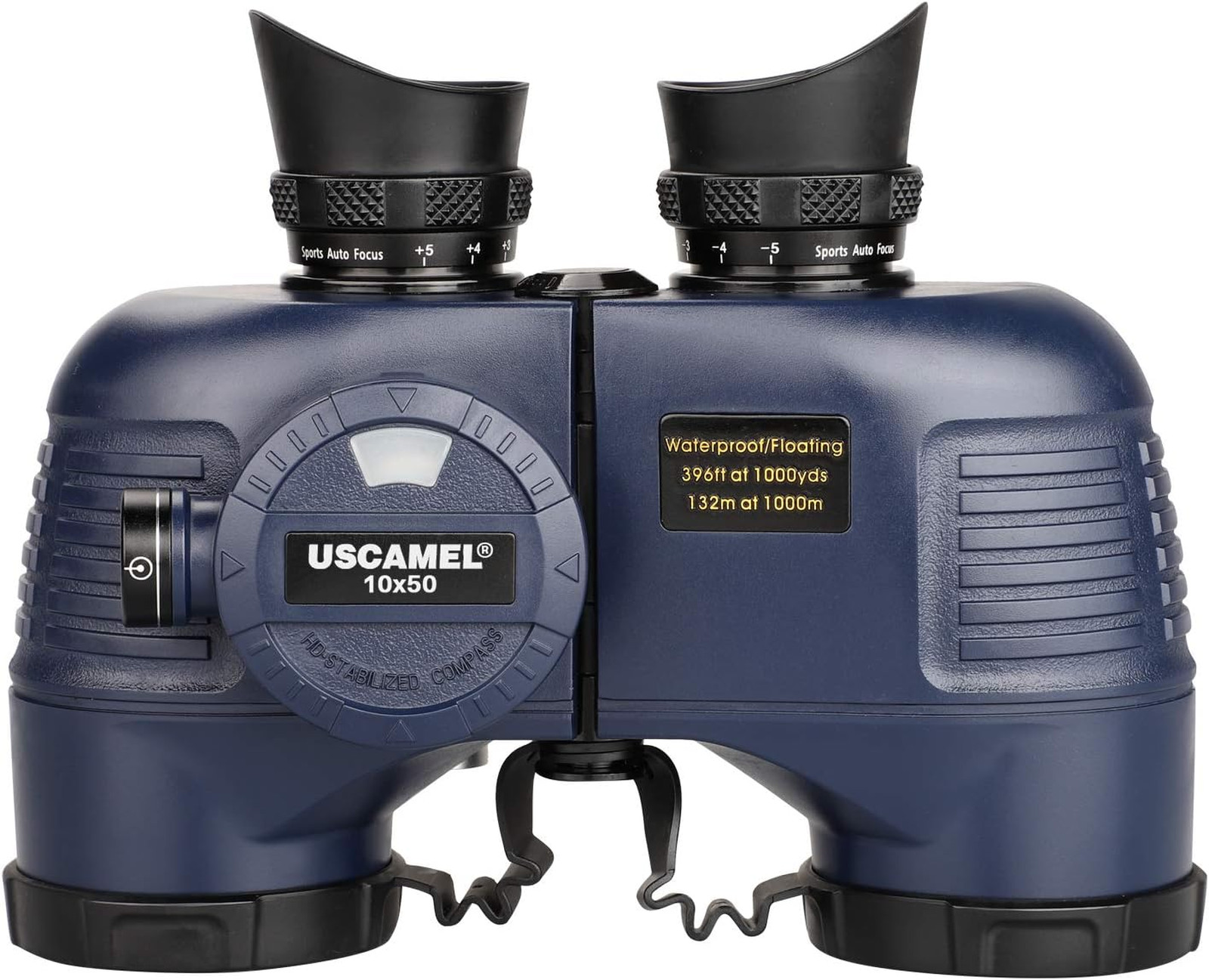 10x50 Marine Binoculars Waterproof Compass Rangefinder with FMC BAK4 Prism for